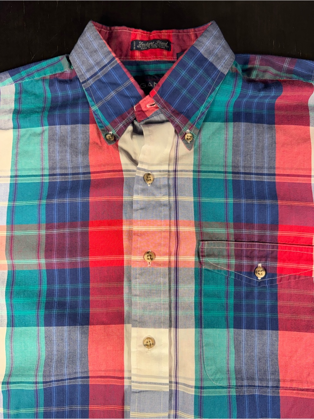 Gant Foxhunt Short Sleeve Plaid Shirt Size L
